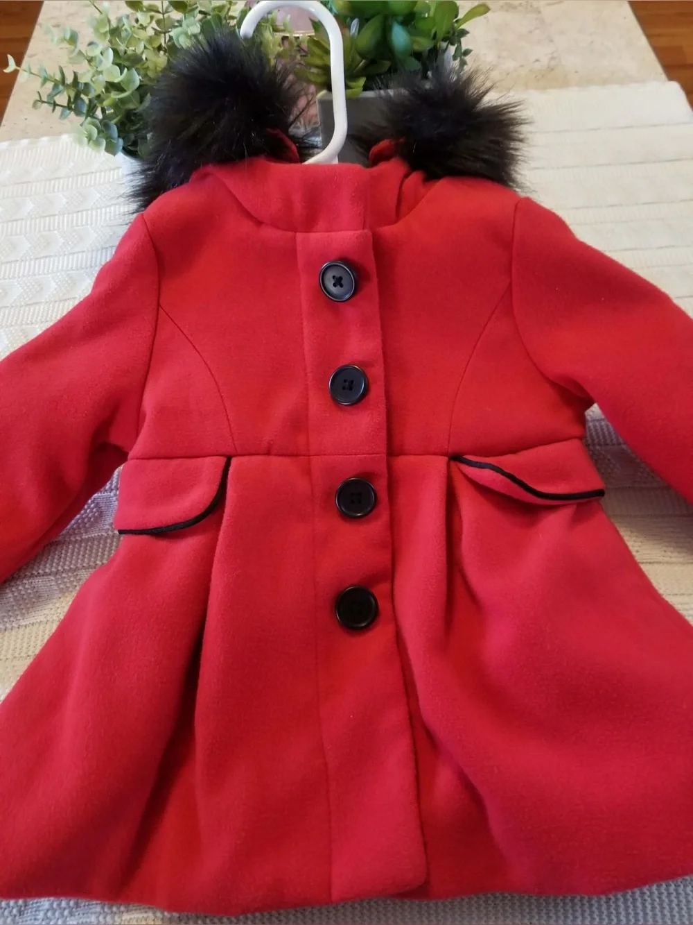 Cat & Jack Red Hooded Pea Coat for Kids